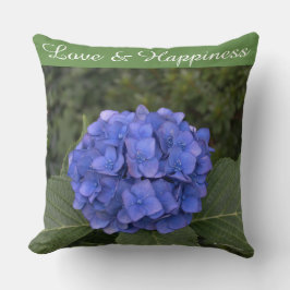 Bride and Groom Blue Hydrangea Personalize Kudde