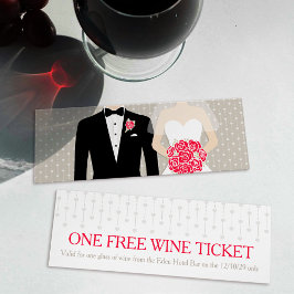 Bride and groom bröllop red free vin-kuponger litet visitkort