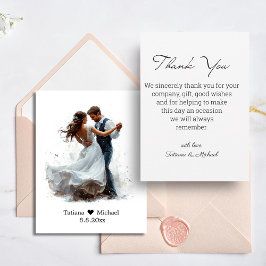 bride and groom budget thank you wedding anteckningskort