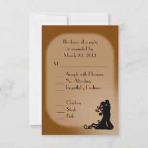 Bride and Groom Chocolate Brown Bröllop OSA Kort