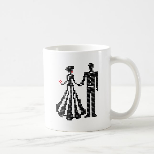 BRIDE AND GROOM ELEGANT KOR-STITCH DESIGN KAFFEMUGG (Höger)