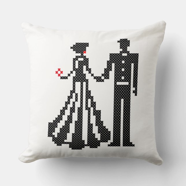 BRIDE AND GROOM ELEGANT KOR-STITCH DESIGN KUDDE (Framsida)