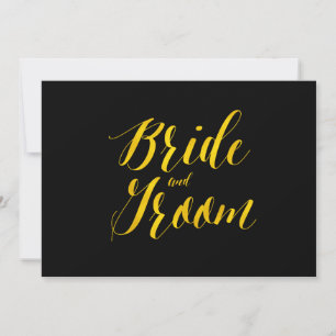 ’Bride and Groom’ Faux Gold Foil Chic Bröllop Sign