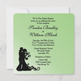 Bride and Groom Grönt Bröllop Inbjudningar
