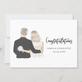 Bride and Groom Illustration Bröllop Card