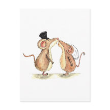Bride and Groom - Kissing Mice - Gift for Bröllop