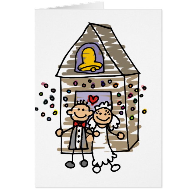 Bride and Groom Lämna Church Hälsningskort (Framsidan)