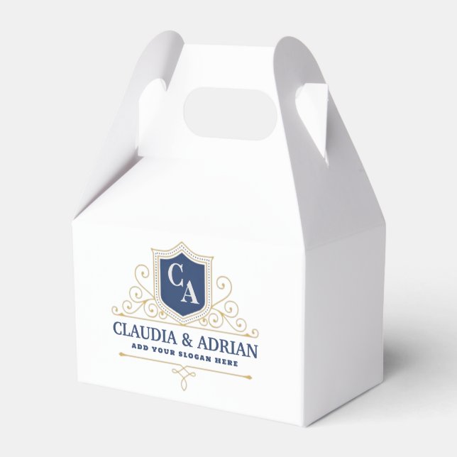 Bride And Groom Monogram Names Elegant Weeding Presentaskar (Framsidan Sidan)