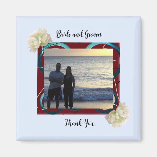 Bride and Groom Photo Bröllop Magnet (Framsidan)