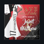 Bride and Groom - Save Date - Red Magnet<br><div class="desc">Spara datummagneterna för Personlig. Underbar för Bröllopsfesten, repetition, Möhippa, Bachelorette Party m.fl. Leta efter mer design och färg i min butik. Om det behövs kan du ta bort all text och börja om från början med egna alternativ för text, färg och teckensnitt med Zazzle-designområdet i verktyg. Obs! Alla mallområden behöver...</div>