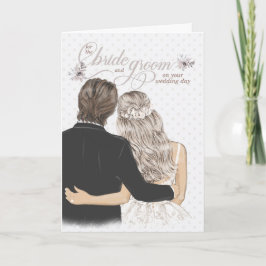 Bride and Groom Taupe Wedding Congratulations Kort