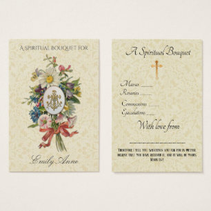 Bride Andlig Bouquet Prayer Heliga Card. Visitkort