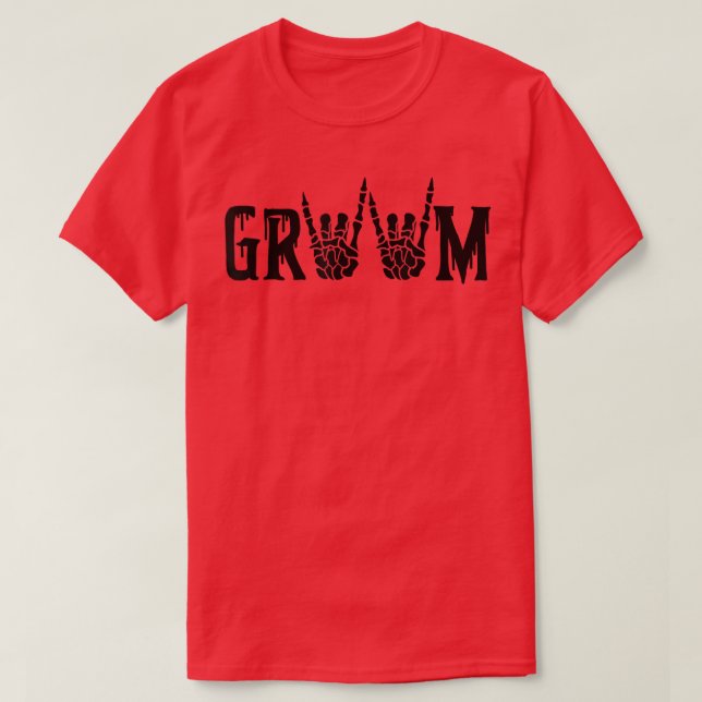 Bride andor Groom Engaged Halloween Bröllop Funny T Shirt (Design framsida)