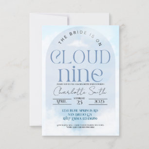 Bride är på molnet nio bakteriepartis invitati inbjudningar
