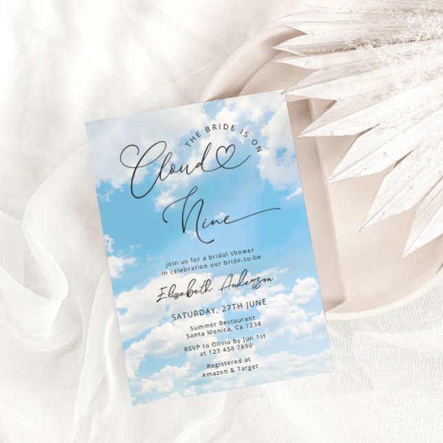 Bride är på molnet nio Eleganters Möhippa Inbjudningar (Skapare uppladdad)