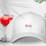 Bride Bachelorette Honeymoon retro rosa Red trendi Broderad Keps<br><div class="desc">Öka möhippan stil med vårt "Bride" broderade lock! Snyggtens tillbehör är perfektens sätt att tillkännage din bridstatus under alla dina högtider före bröllop och smekmånaden. Med "Bride" på framsidan, som är elegant märkt med ord, är denna kapsyl en chic och tidlös tillsats till din möhippa vardrobe. Elegantens utformning i skuggor...</div>