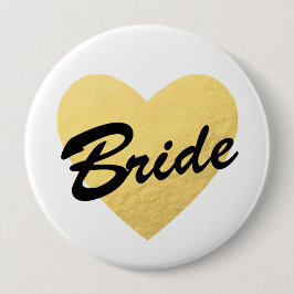 Bride Badge | guld hjärta | Bachelorette Party Knapp