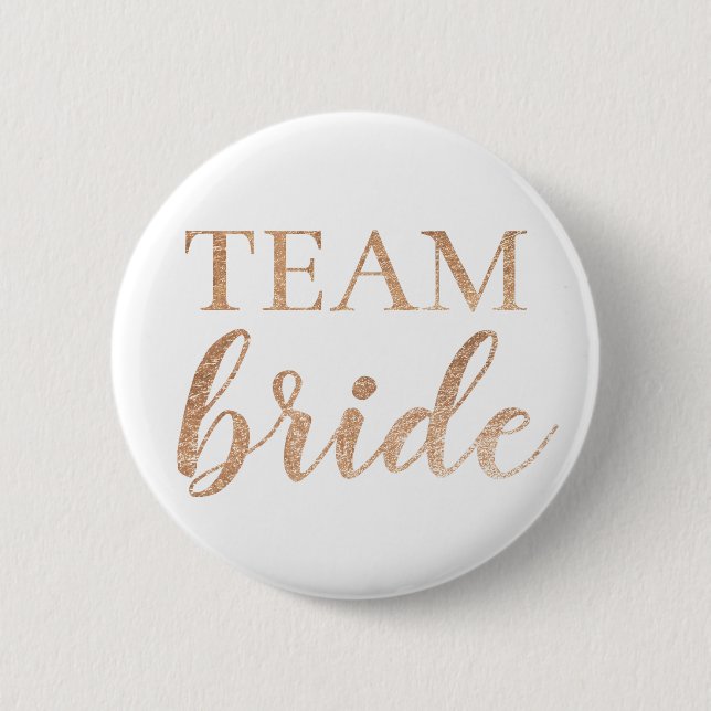 Bride Badge-knapp för Cute Guld Glitter-teamet Knapp (Framsida)