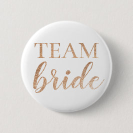 Bride Badge-knapp för Cute Guld Glitter-teamet Knapp