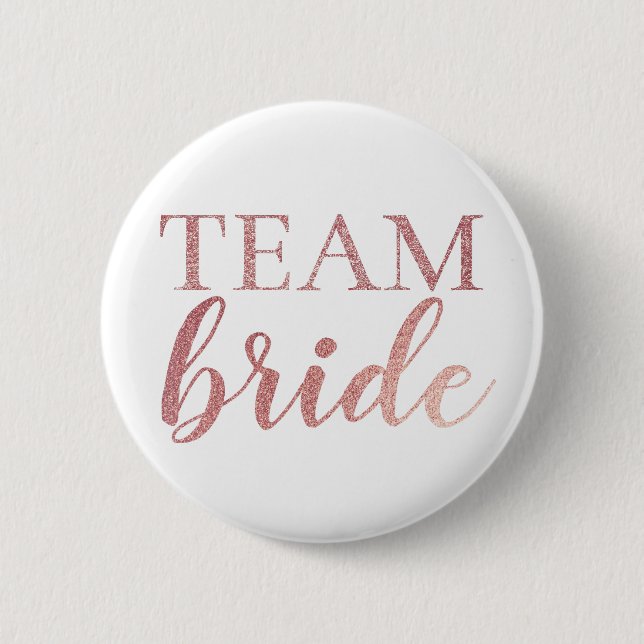 Bride Badge-knapp för Cute Ro Guld-teamet Knapp (Framsida)