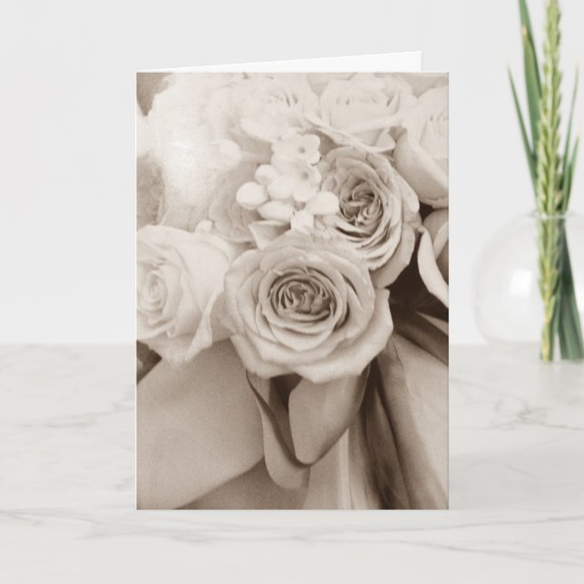 BRIDE, BÄSTA VÄNNEN OCH MIN "TWIN" PÅ BRÖLLOPSDAGE KORT (Framsida)