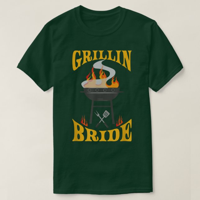 Bride BBQ Grill Smoker & Barbecue Chef T Shirt (Design framsida)