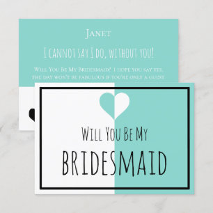 BRIDE & BE My Bridesmaid You & Me Bröllop Suite Inbjudningar