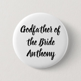 Bride Black Custom Name Bröllop Knapp