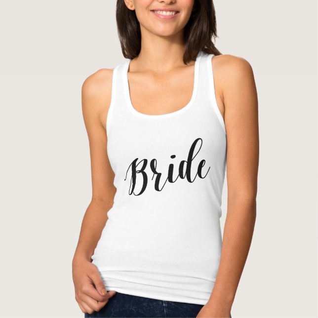 Bride Black Script Shirt Linne Med Racerback (Framsida)