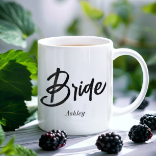 Bride Black White Bröllop Mugg