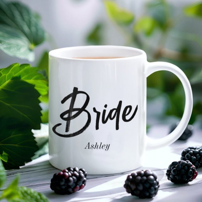 Bride Black White Bröllop Mugg (Skapare uppladdad)