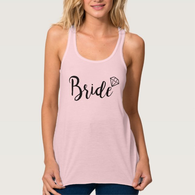 Bride Bling Diamond Linne Med Racerback (Framsida)