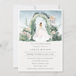 Bride Blommigt Arch Botanical Möhippa Inbjudan