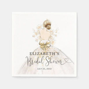 Bride Blonde Dress Rosa Guld Blommigt Möhippa Pappersservett