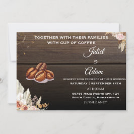 Bride boho rustit modern elegant Coffee Bröllop Inbjudningar