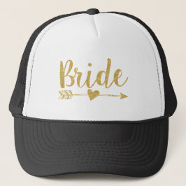 Bride|Bride Tribe|Golden Glitter-Print Keps