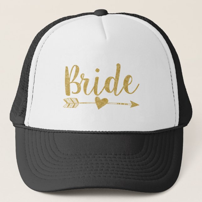 Bride|Bride Tribe|Golden Glitter-Print Keps (Framsida)