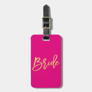 Bride/Bride Tribe Shock rosa och Guld Travel Bagagebricka