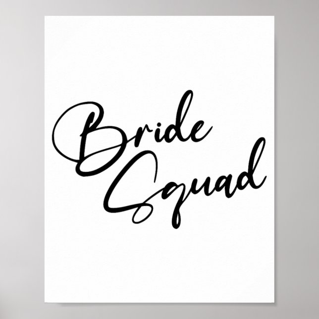 Bride Bridesmaid Bride Squad Bachelorette Party Poster (Framsidan)