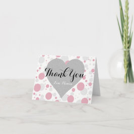 BRIDE & Bridesmaid Silver & Rosa Polka dots Party Tack Kort