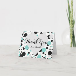 BRIDE & Bridesmaid Silver & Teal Blue Polka Dot Tack Kort