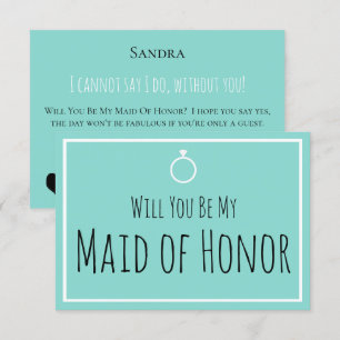 BRIDE & Bridesmaids be my Maid Honwer Shower Party Inbjudningar