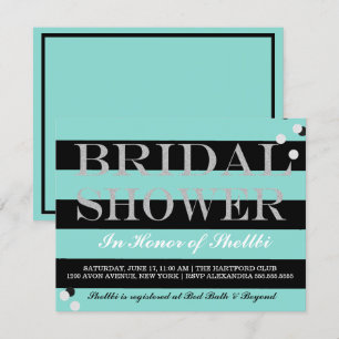 BRIDE & Bridesmaids Black Teal Blue Möhippa Inbjudningar