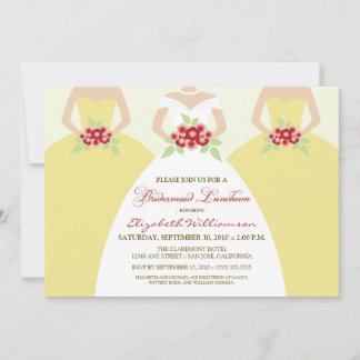Bride & Bridesmaids Bridesmaid Luncheon / gult Inbjudningar