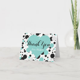 BRIDE & Bridesmaids Teal Blue Polka Dot Tack Kort