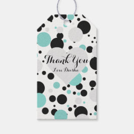 BRIDE & Bridesmaids Teal Polka dots Tiara Party Presentetikett