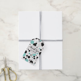 BRIDE & Bridesmaids Teal Polka dots Tiara Party Presentetikett