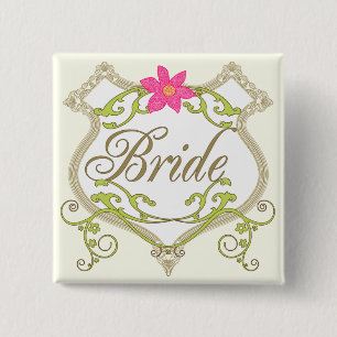 Bride Bröllop Badges Knapp