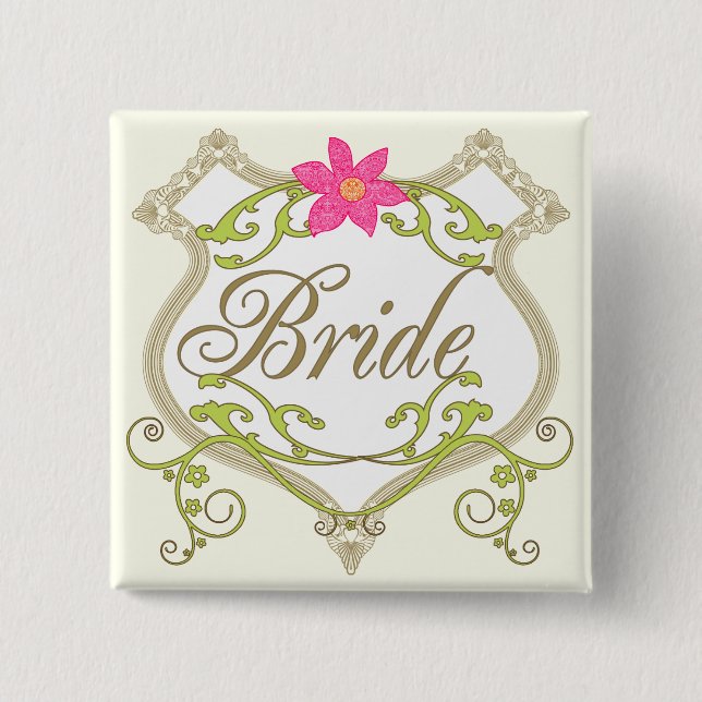 Bride Bröllop Badges Knapp (Framsida)