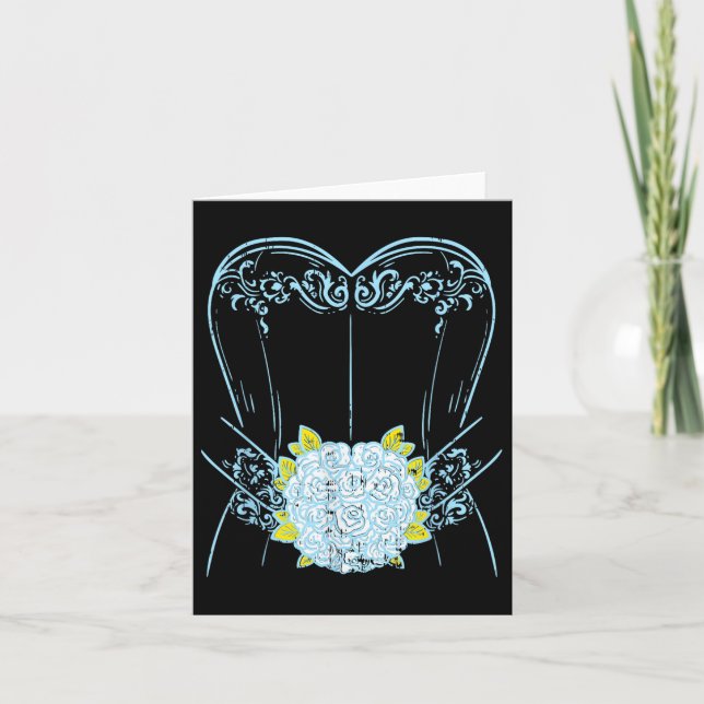 Bride Bröllop Dress Bachelorette Groom Party Brida Kort (Framsida)